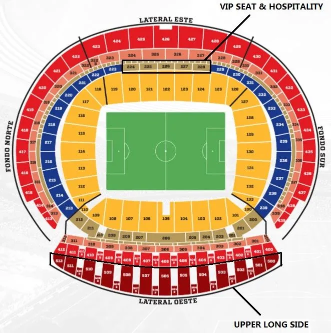 Riyadh Air Metropolitano seating plan showing VIP and hospitality sections